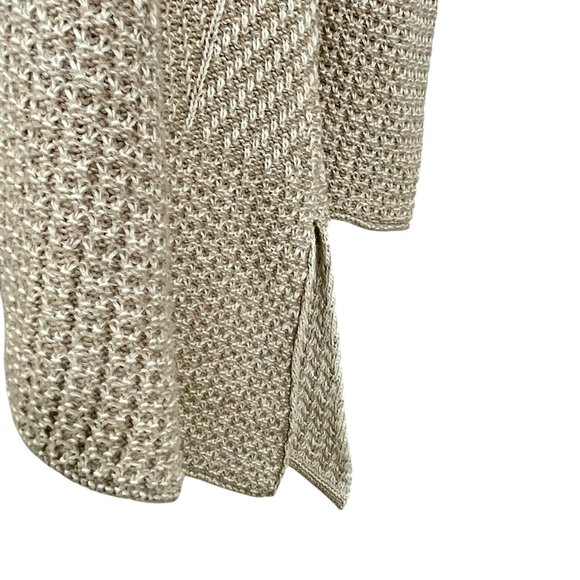 Jeanne Pierre 100% Cotton Cowl Neck Sweater XL Beige Textured Knit Tunic - Picture 8 of 14